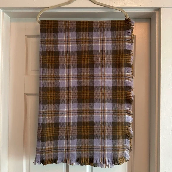 L.L. Bean Plaid Scarf in Brown and Purple - Picture 1 of 2